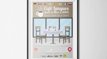 Affiche cafe langue pessac